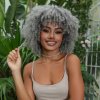 Šedá afro paruka Geisha