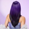 Středně dlouhá tmavě fialová paruka Skylar s rovnou ofinou