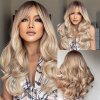 Extravagantní hustá a vlnitá zlatá blond paruka Katie