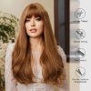Karamelově hnědá dlouhá paruka Eliana s ofinou