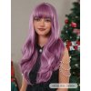 Levandulově fialová dlouhá paruka Liliana s jemnou ofinou