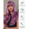 Levandulově fialová dlouhá paruka Liliana s jemnou ofinou