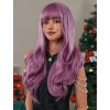 Levandulově fialová dlouhá paruka Liliana s jemnou ofinou