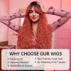 Korálově červená dlouhá vlnitá paruka Coraline s přirozeným přechodem