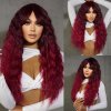 Rubínově červená dlouhá vlnitá paruka Ruby s tmavými kořínky