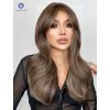 Popelavě hnědá dlouhá vlnitá paruka Chloe s elegantní pěšinkou