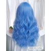 Pastelově modrá dlouhá vlnitá paruka Celssie s rovnou ofinou