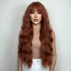 Měděně hnědá dlouhá paruka Esmeralda s jemnou ofinou