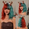 Vánoční duhová paruka Noel s jemnými vlnami