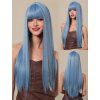 Extra dlouhá ledově modrá paruka Ariel s hustou ofinou