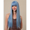 Extra dlouhá ledově modrá paruka Ariel s hustou ofinou