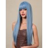 Extra dlouhá ledově modrá paruka Ariel s hustou ofinou