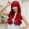 Ohnivě červená dlouhá paruka Johana s plnou ofinou