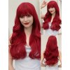 Ohnivě červená dlouhá paruka Johana s plnou ofinou