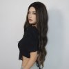Tmavě hnědá vlnitá paruka Jennifer s karamelovými melíry