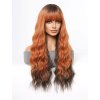Dlouhá měděně hnědá paruka Ember s čenými kořínky a konečky