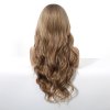 Extra dlouhá zlatavě hnědá vlnitá paruka Andy se síťkou (lace front)