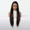 Extra dlouhá rovná tmavě kaštanová paruka Soraya se síťkou (lace front)