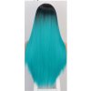 Modrá paruka Agnes s černými kořínky