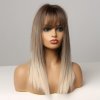 Hnědá paruka Laila s ofinou a blond konečky, LC360