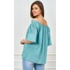 vzdusne azurove damske tricko s odhalenymi ramenami bl7890 1