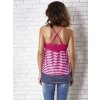 Ružový pruhovaný top na ramienka EB028