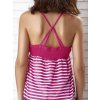 Ružový pruhovaný top na ramienka EB028