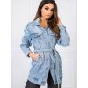 modrná džínsová bunda s opaskom Wow