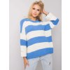 široký pásikavý sveter bree u bielo modrého úpletu