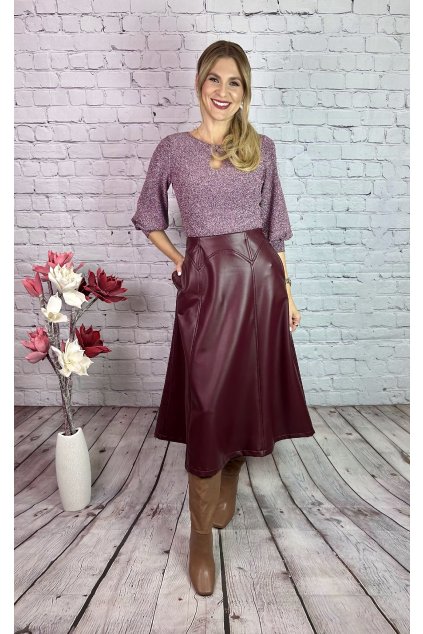 Ružovo-bordový top so strieborným odleskom