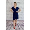 Tmavomodré krátke šaty A-strihu