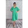 Zelené šaty A-strihu s volánikovými rukávmi (Veľkosť 3XL-46)