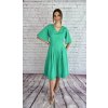 Zelené šaty A-strihu s volánikovými rukávmi (Veľkosť 3XL-46)