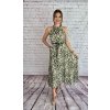Zelené dlhé šaty s leopardím vzorom