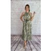 Zelené dlhé šaty s leopardím vzorom