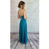 Petrolejovo-modré dlhé šaty