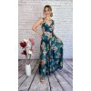 Kvietkované zelené dlhé letné šaty