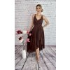 Hnedé príležitostné asymetrické šaty