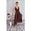 Hnedé príležitostné asymetrické šaty