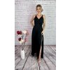 Čierne dlhé šaty na ramienka