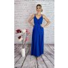 Modré dlhé trblietavé šaty