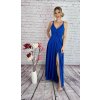 Modré dlhé trblietavé šaty