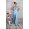 Bledomodré dlhé príležitostné šaty