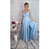 Bledomodré dlhé príležitostné šaty