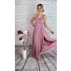Ružové trblietavé dlhé šaty