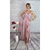 Ružové dlhé príležitostné šaty