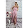 Ružové dlhé príležitostné šaty