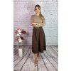 Hnedo-béžové MIDI šaty A-strihu