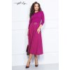 Cyklaménové MIDI šaty A-strihu