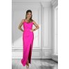 Neónovo-ružové dlhé šaty